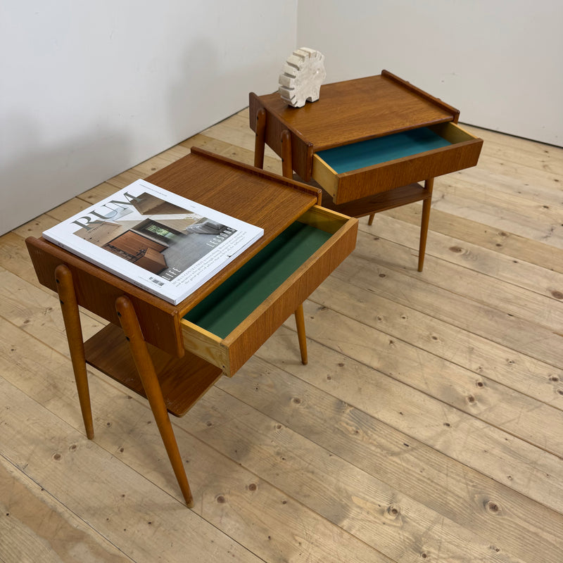 Coppia di comodini in teak AB Carlström, 1960