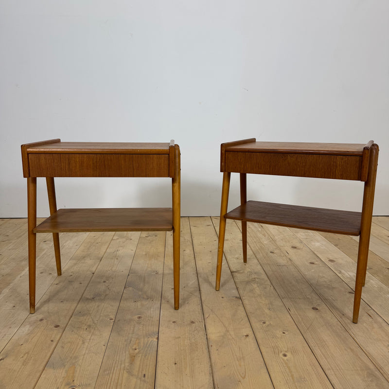 Coppia di comodini in teak AB Carlström, 1960