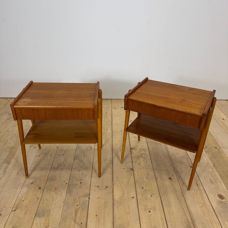 Coppia di comodini in teak AB Carlström, 1960