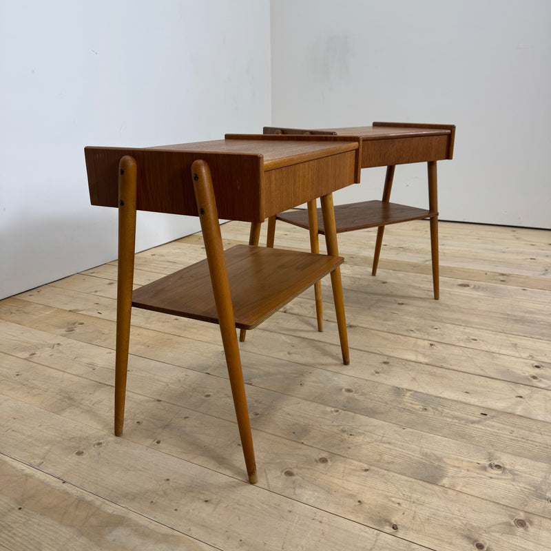 Coppia di comodini in teak AB Carlström, 1960
