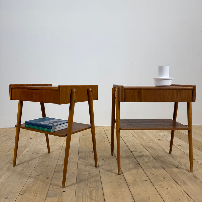 Coppia di comodini in teak AB Carlström, 1960