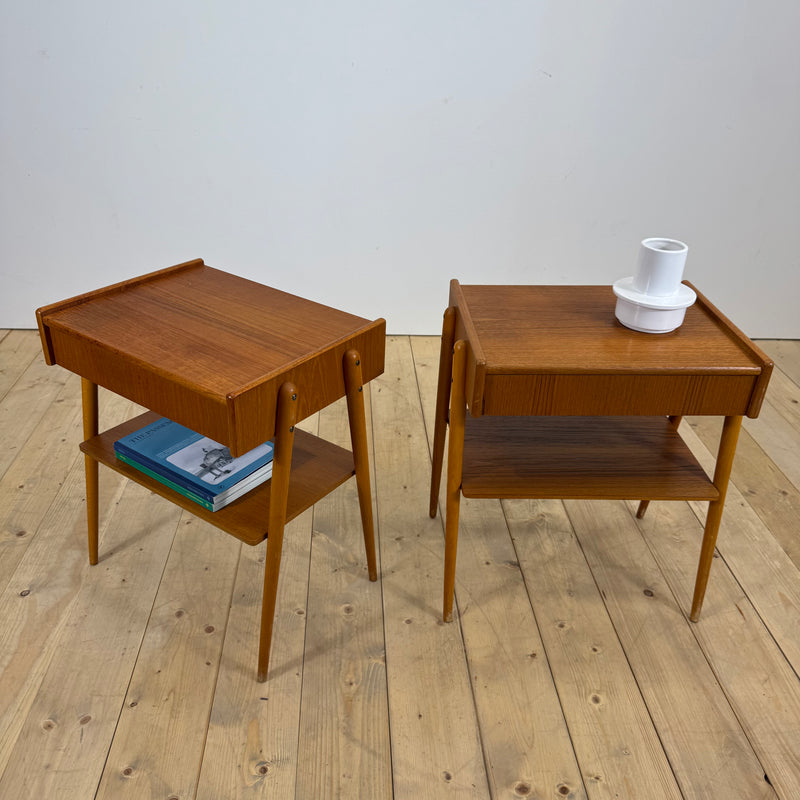 Coppia di comodini in teak AB Carlström, 1960