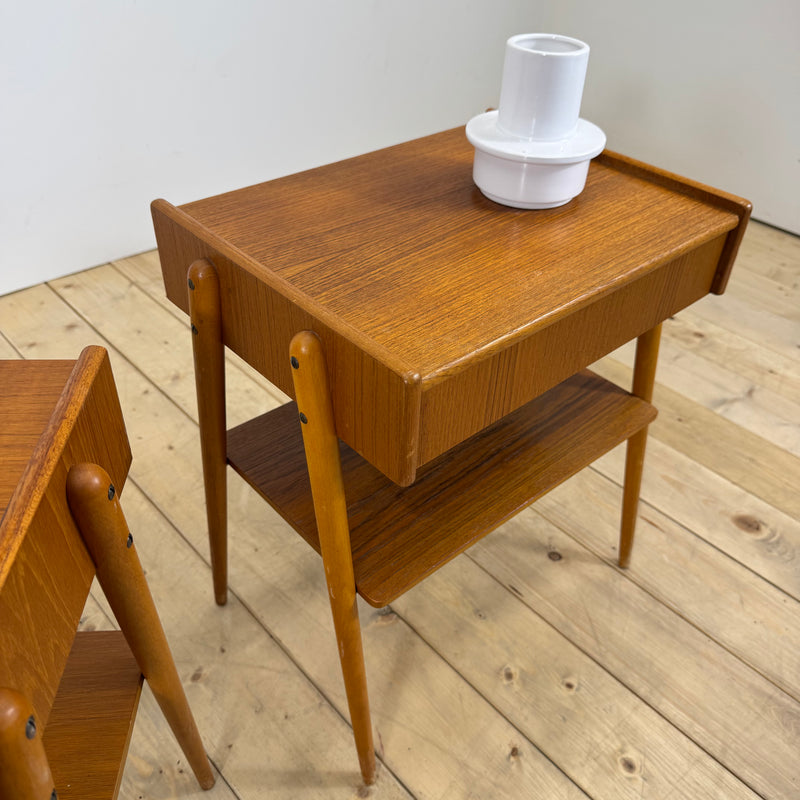 Coppia di comodini in teak AB Carlström, 1960