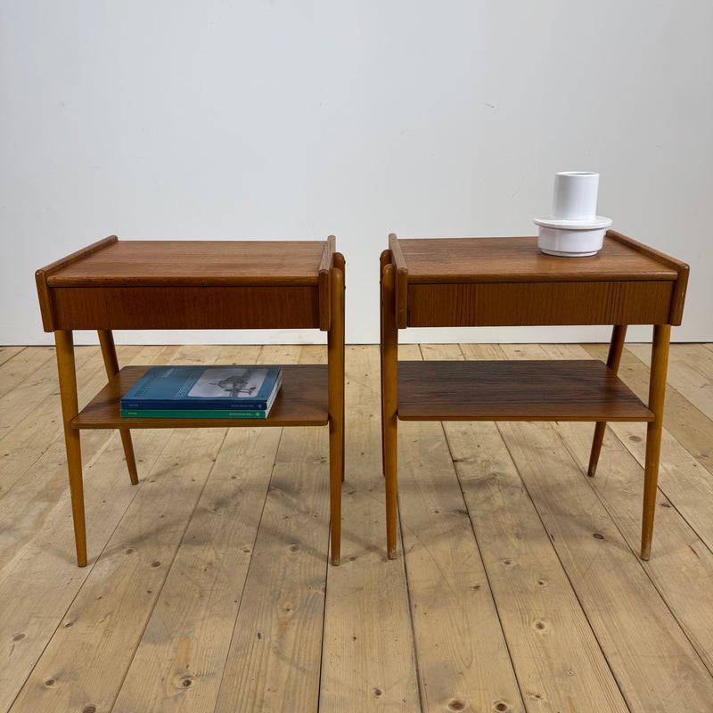 Coppia di comodini in teak AB Carlström, 1960