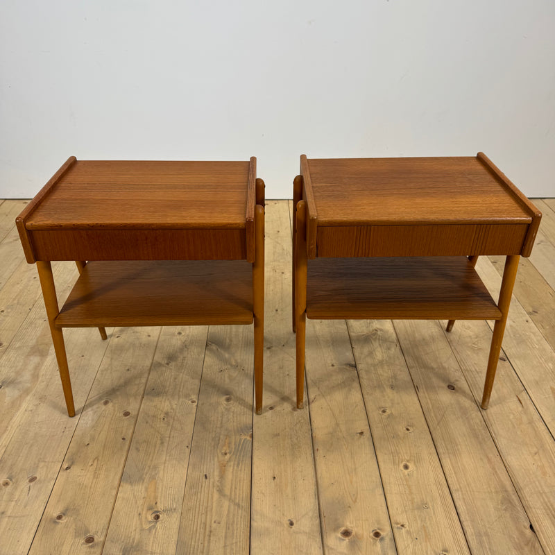 Coppia di comodini in teak AB Carlström, 1960