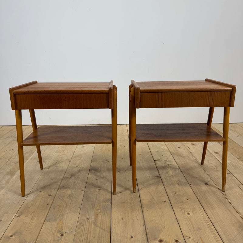 Coppia di comodini in teak AB Carlström, 1960
