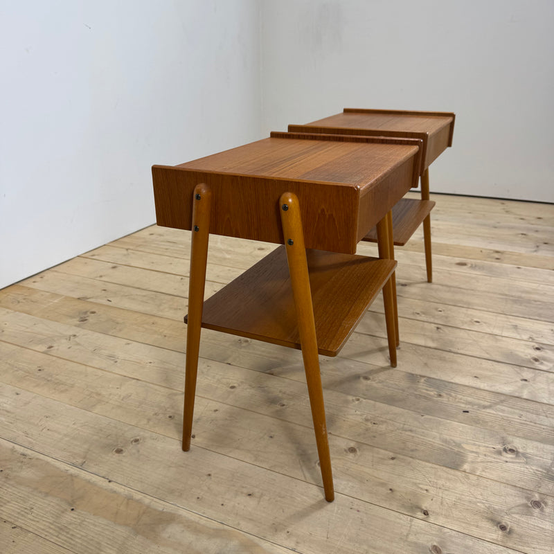 Coppia di comodini in teak AB Carlström, 1960