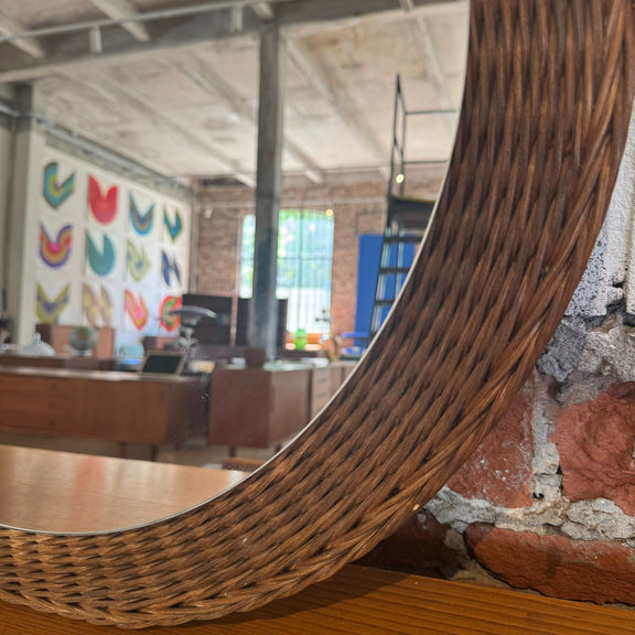 cornice specchio vimini naturale diametro 62