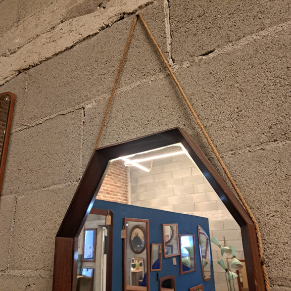 cornice teak massello specchio vintage stov