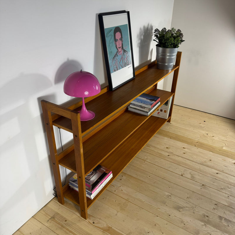 dettaglio legno teak libreria bassa 1960