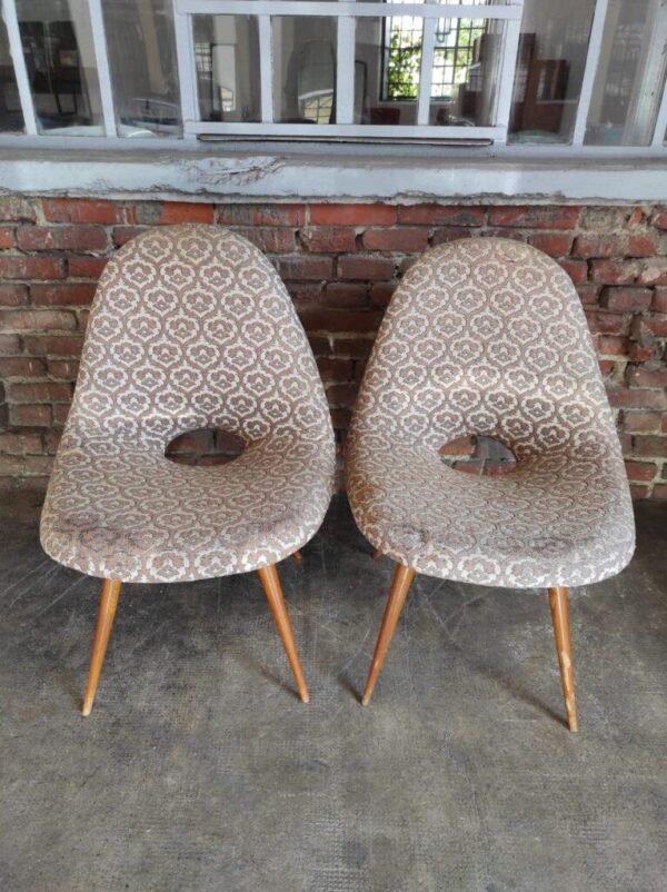 dettaglio seduta coppia sedie vintage originali