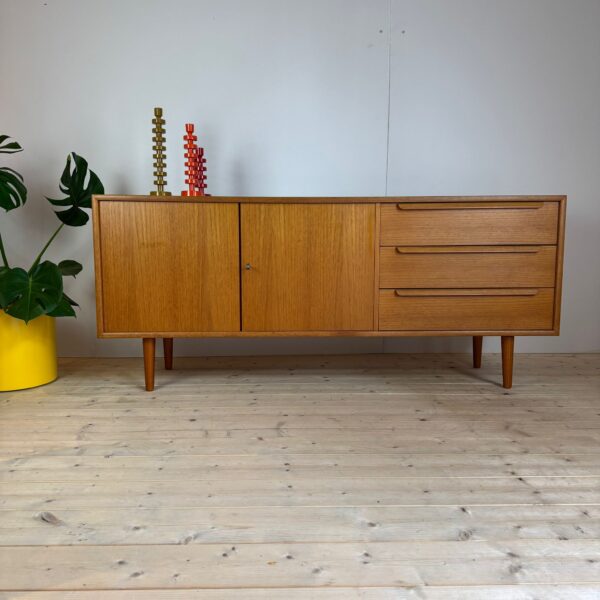 Credenza vintage in teak con cassetti, Danimarca 1960