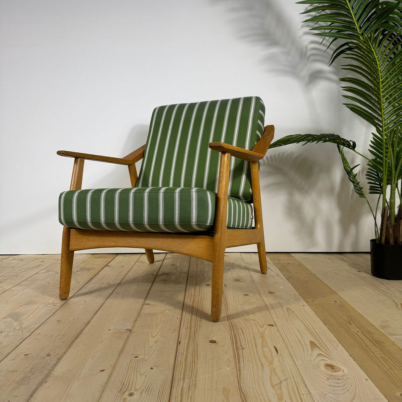 Brockmann-Petersen Mid-Century Modern Armchair – Danish Teak & Oak Frame, 1950s–60s Scandinavian Design