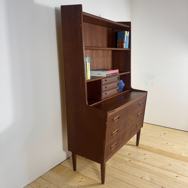 Libreria in Teak con Scrittoio Estraibile – Design Scandinavo Vintage