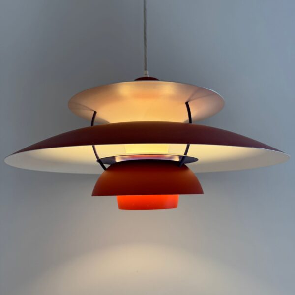 lampada scandinava rossa ph5 originale danimarca