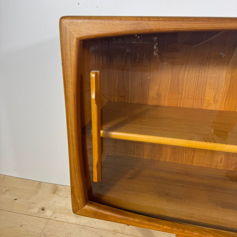 libreria bassa vetrata mid century modern