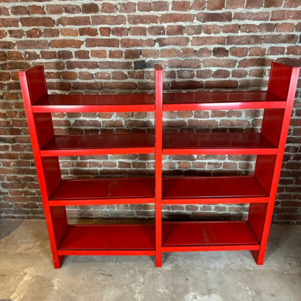 libreria modulare plastica rossa artemide vintage