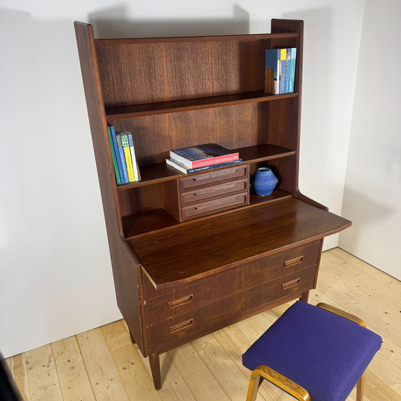 libreria scrittoio estraibile teak design danese