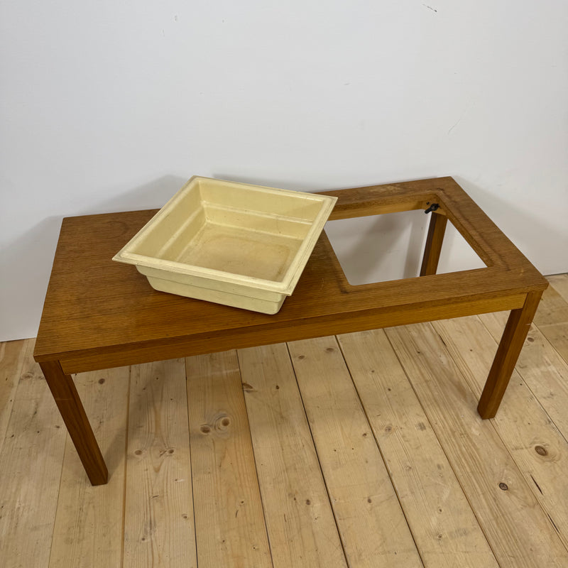 Tavolino da caffè scandinavo con porta piante in teak, 1960