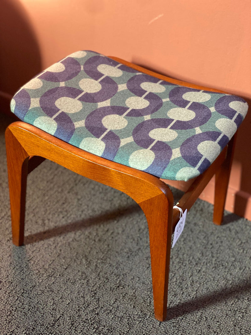 poggiapiedi teak danimarca vintage pura lana