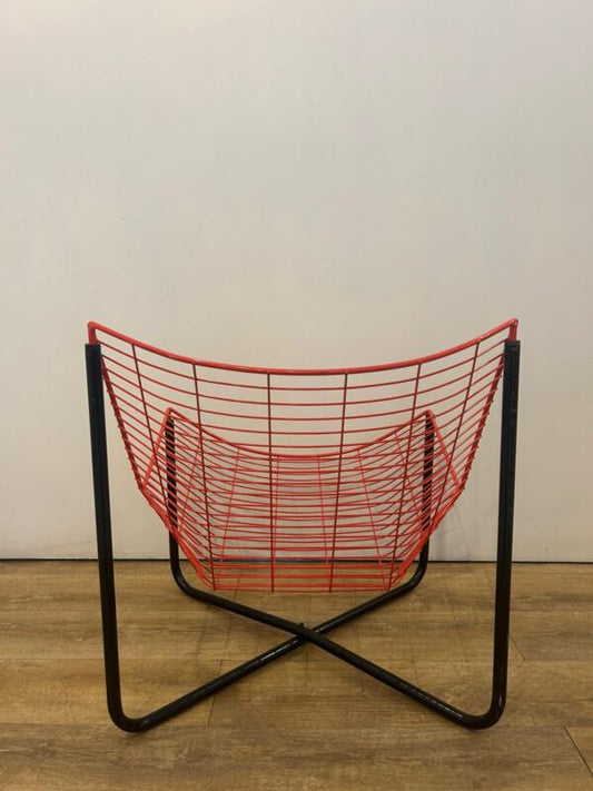 poltrona rete metallica rossa ikea vintage svezia