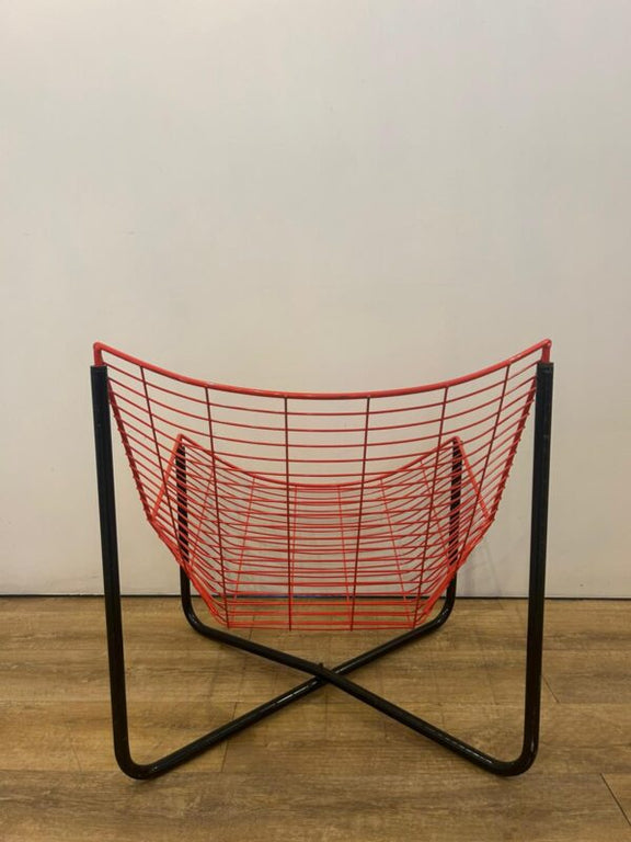 poltrona rete metallica rossa ikea vintage svezia