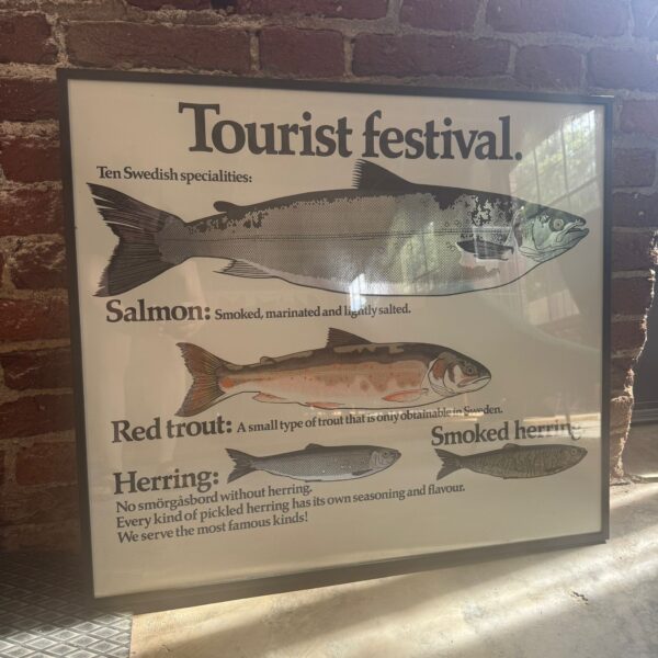 poster turistico vintage svezia incorniciato