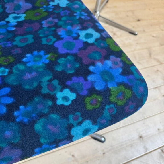 sedie girevoli vintage design danese blu metallo