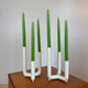 set 2 portacandele svezia vintage metallo bianco