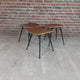 set 3 sgabelli teak e acciaio design danese 1950