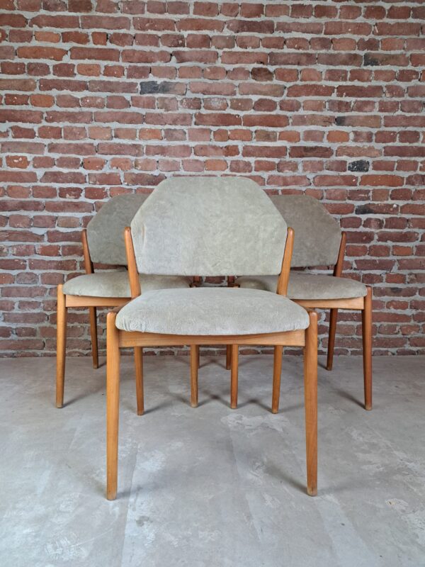 set tre sedie teak design danese 1960