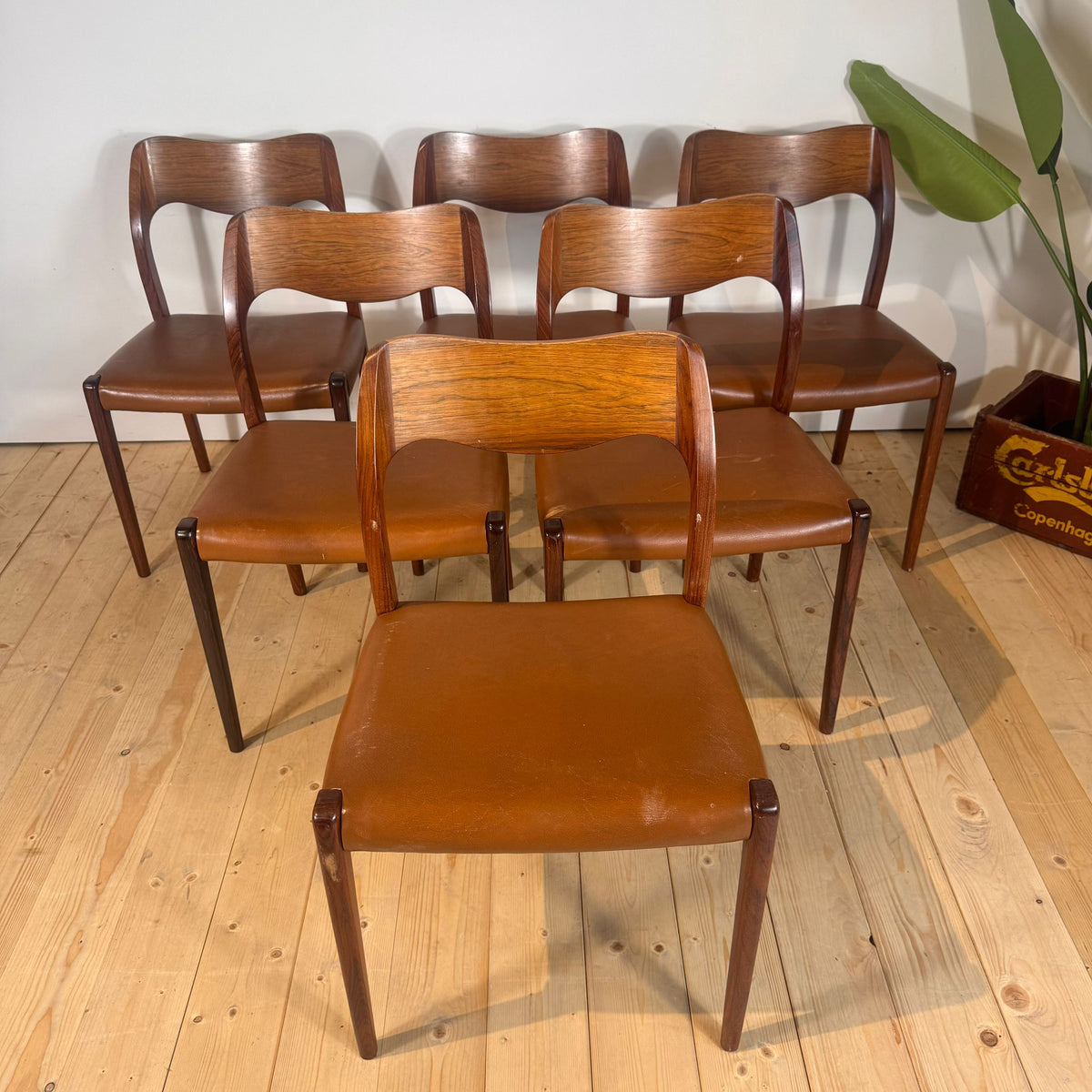 Set di 6 sedie Model 71 di Niels Otto Møller, anni ’60