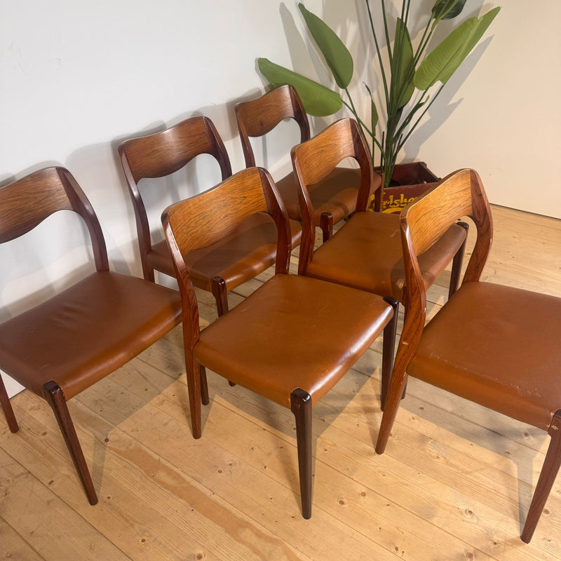Set di 6 sedie Model 71 di Niels Otto Møller, anni ’60