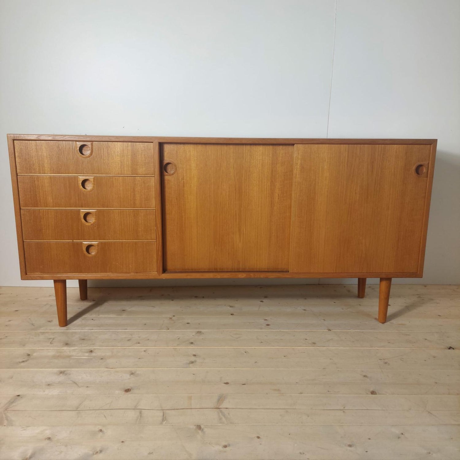 sideboard danese teak christensen jun frontale