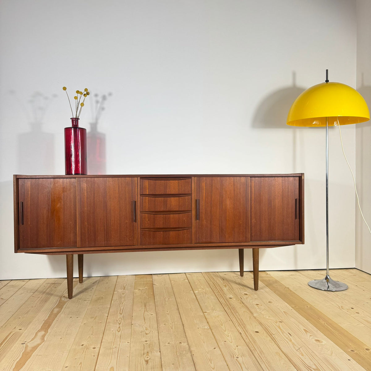sideboard teak 190cm ante scorrevoli cassetti