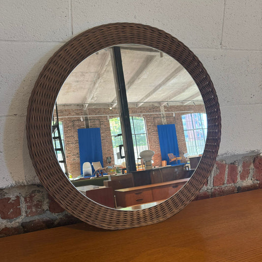 specchio da parete intrecciato mid century