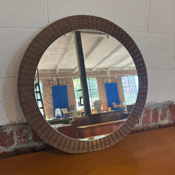 specchio da parete intrecciato mid century