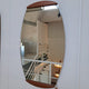 specchio ovale cornice teak vintage danimarca