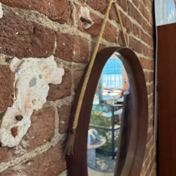 specchio parete circolare design scandinavo anni 60