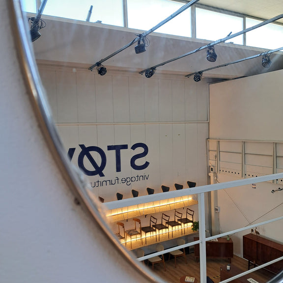 specchio vintage ovale teak danimarca