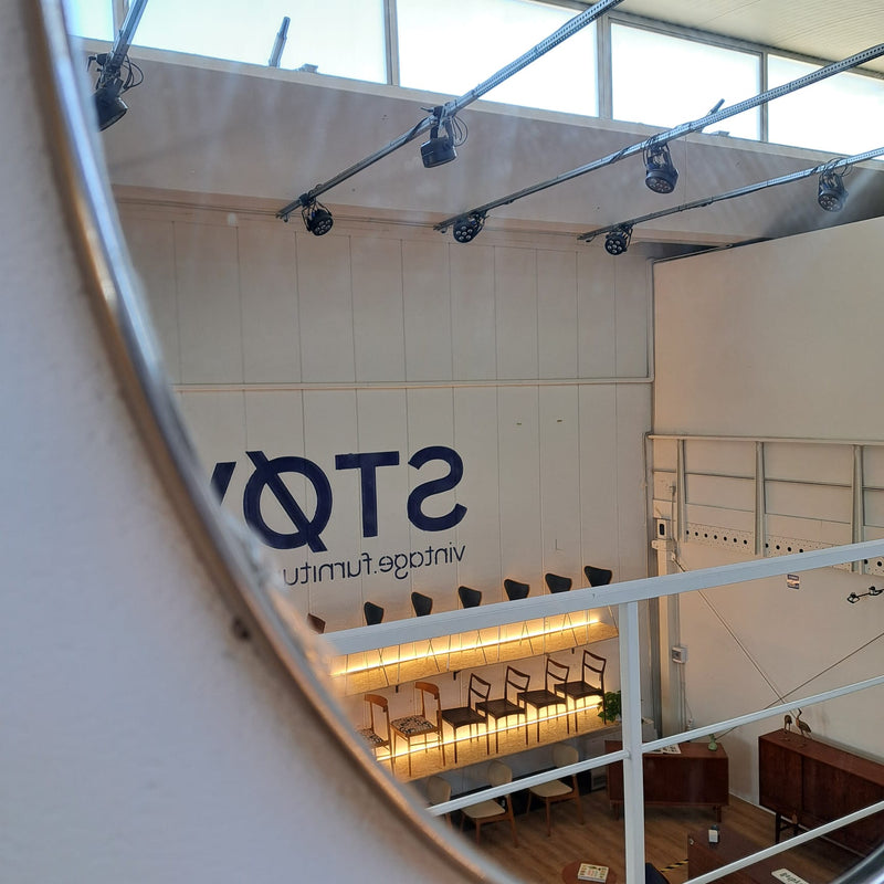 specchio vintage ovale teak danimarca