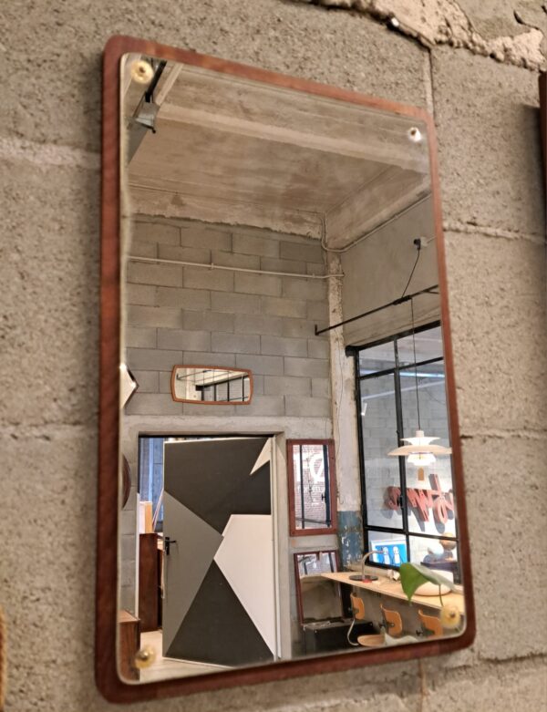 specchio vintage teak danimarca 1950 rettangolare