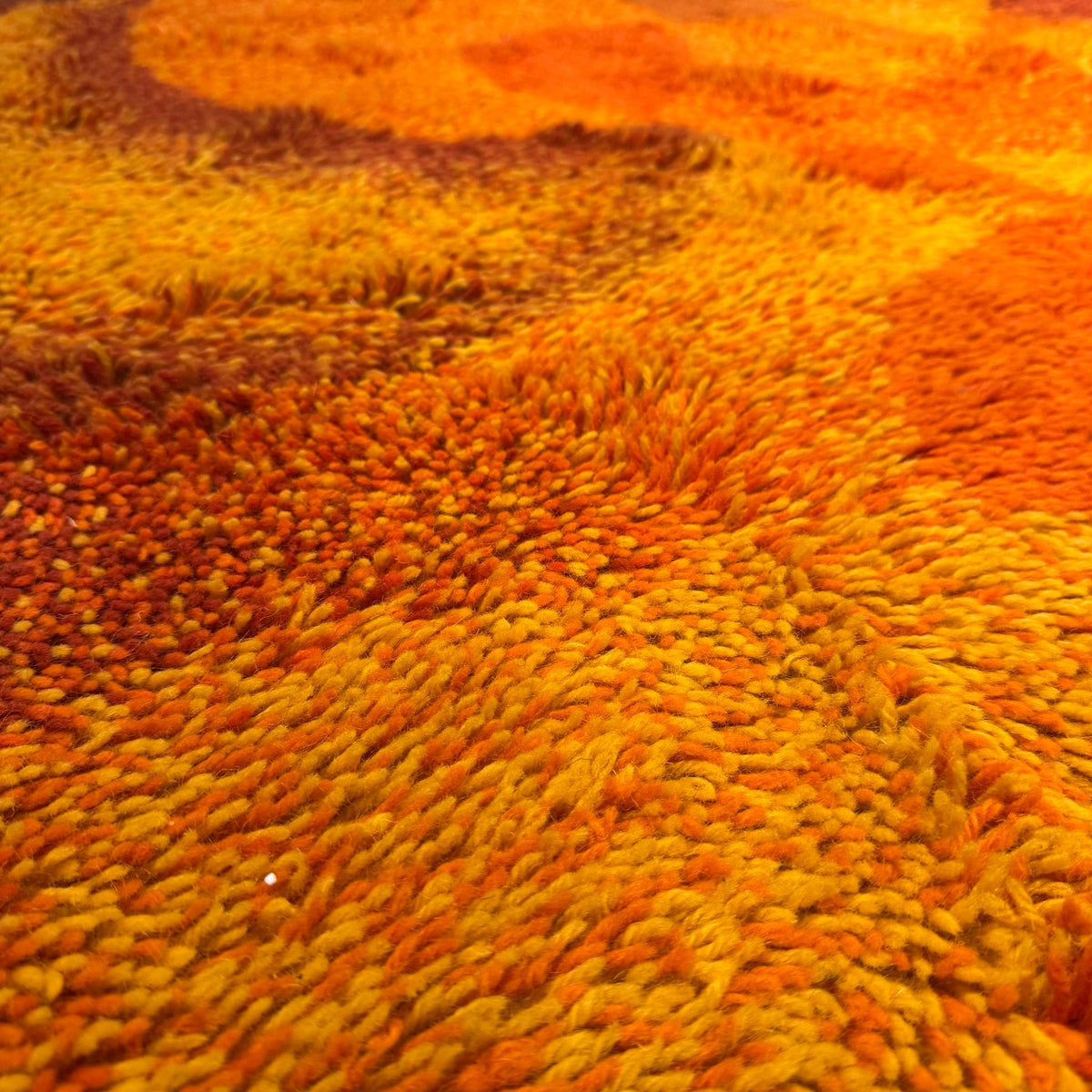 tappeto vintage lana arancione