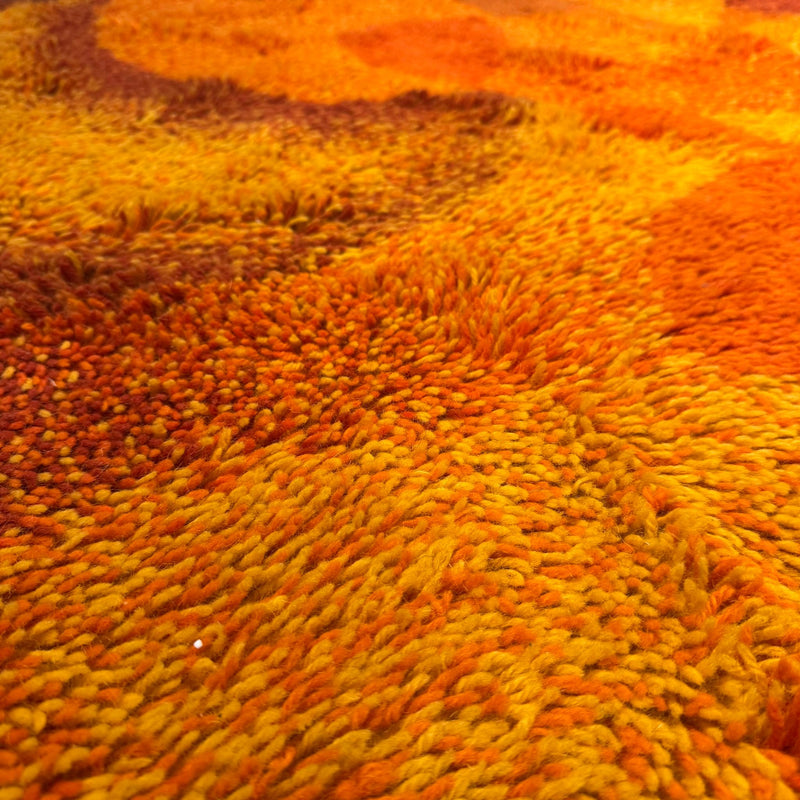 tappeto vintage lana arancione