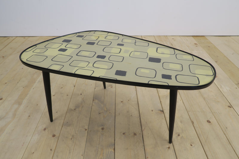 Tavolino basso Mid-Century in formica e legno, Germania 1970