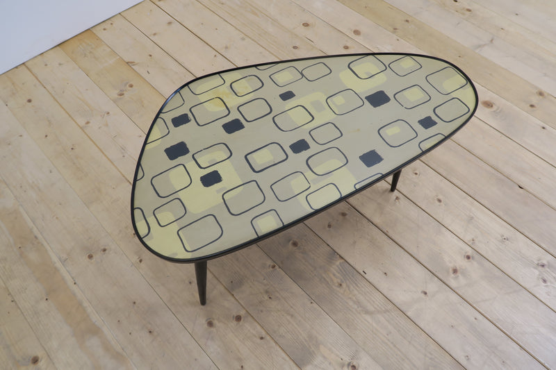 Tavolino basso Mid-Century in formica e legno, Germania 1970