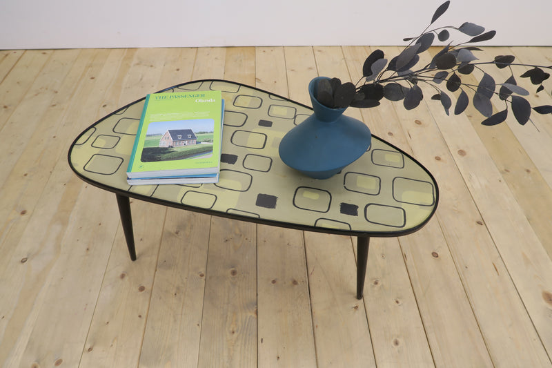Tavolino basso Mid-Century in formica e legno, Germania 1970