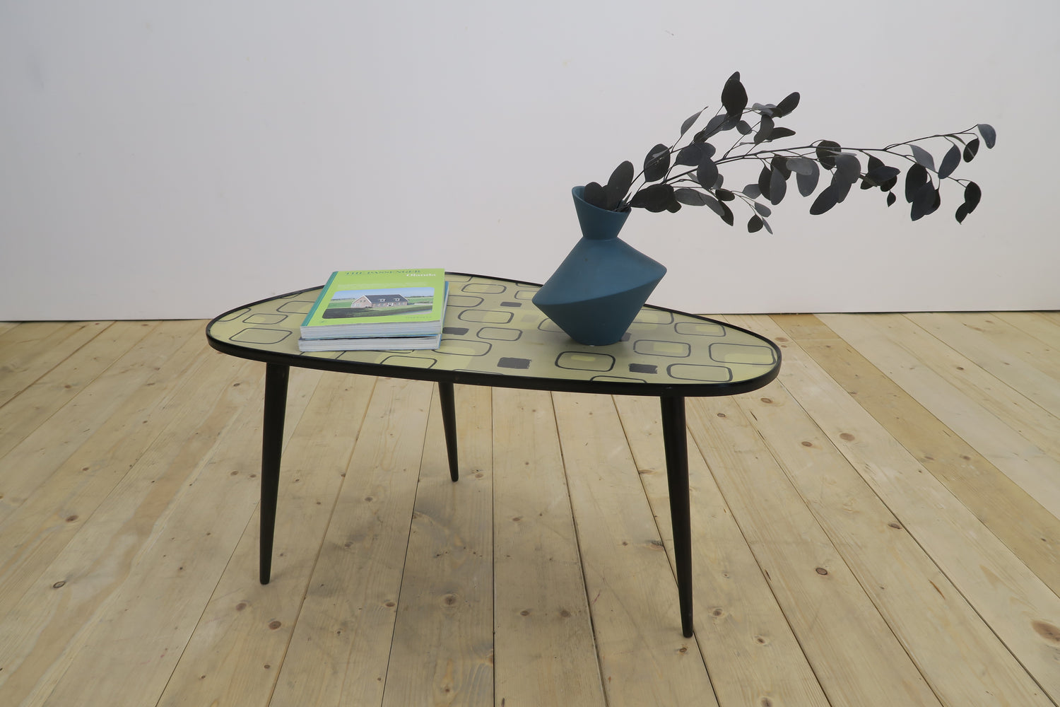 Tavolino basso Mid-Century in formica e legno, Germania 1970