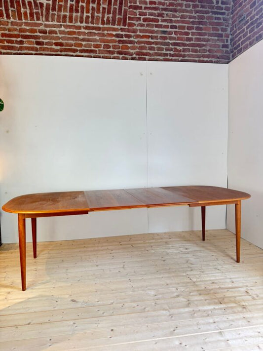 tavolo mid century teak con due prolunghe