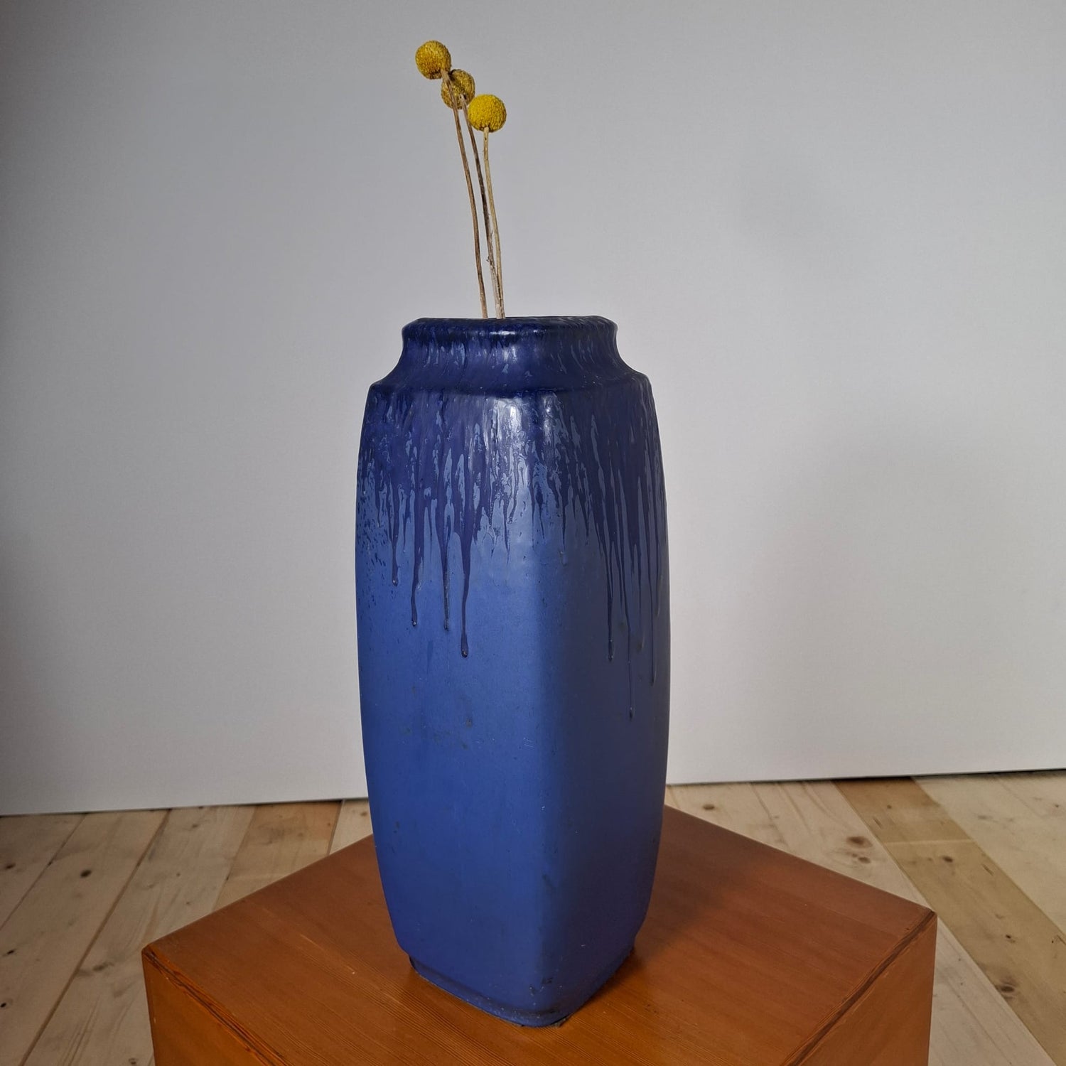 vaso knabstrup danimarca ceramica blu vintage